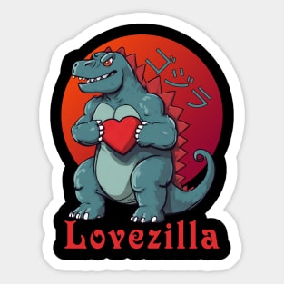 Lovezilla: The Mighty Guardian of Tenderness Sticker